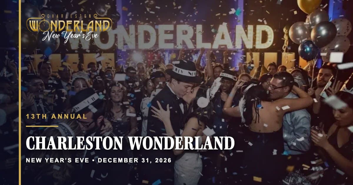 Charleston Wonderland 2026 New Year’s Eve social sharing graphic